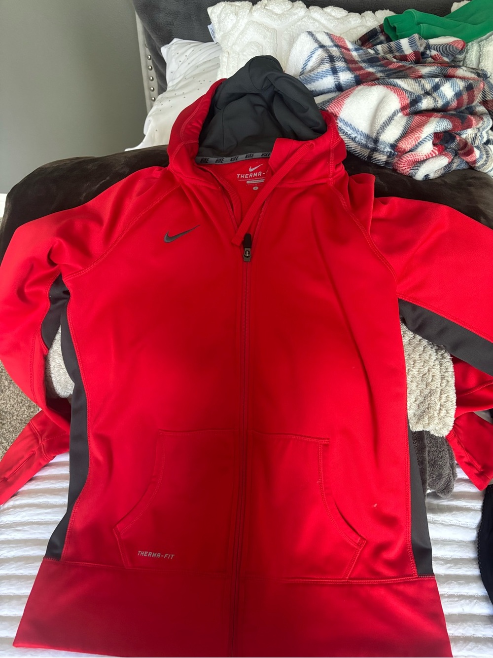 Nike Red Hoodie with Black Hood Lining